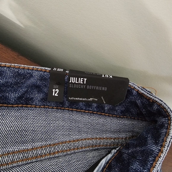 Evereve Kut From the Kloth Juliet Slouchy Boyfriend Jeans Distressed Size 12 - Picture 7 of 10